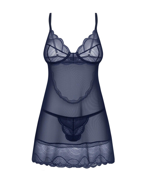 Dámska zvodná košieľka Nightly Blue Chemise tmavomodrá - Obsessive XS/S