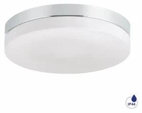 Luxera PILLS II chróm / Stropné prisadené svietidlo / 2x E27 60W / bez zdroja / IP44 / O 29,5 cm (SKL000465880)
