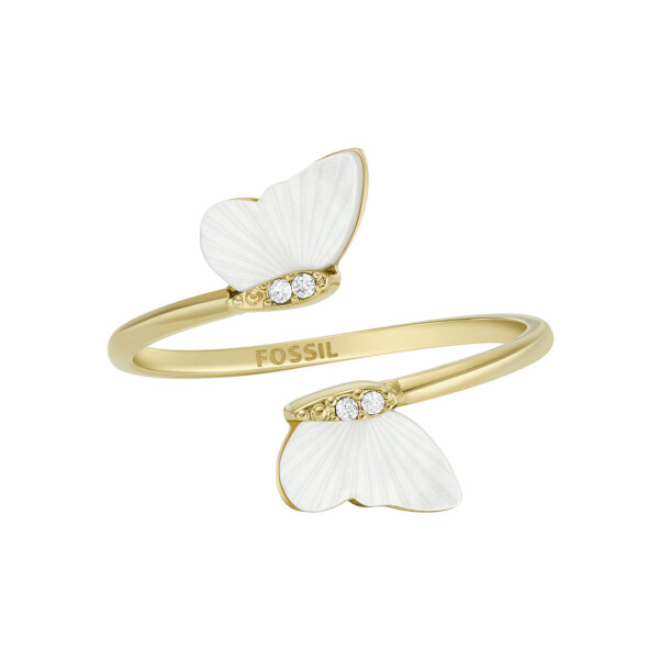 Fossil Slušivý pozlátený otvorený prsteň Radiant Wings JF04423710 mm