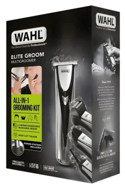 Wahl Elite Groom čierno-strieborná / Multifunkčný zastrihávač / šírka čepele 4 cm / min. 0,5 mm / 10 nástavcov (3028050)