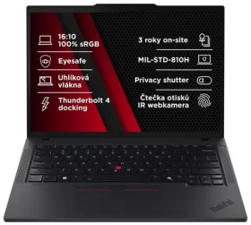 Lenovo ThinkPad T14 G6 čierna / 14" WUXGA / RYZEN AI 5 PRO 340 2.0GHz / 16GB / 512GB SSD / Radeon 840M / W11P (21QJ000SCK)