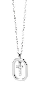 PDPAOLA Pôvabný strieborný náhrdelník písmeno "T" LETTERS CO02-531-U (retiazka, prívesok)