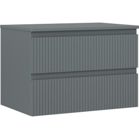 MEXEN/S - Rivel kúpeľňová skrinka pod umývadlo 70 cm s doskou, 2 zásuvky, reliéf, grafit mat 91A20-07047-2-BFFC66