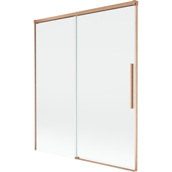 MEXEN/S - Rox vaňová zástena 2-krídlová posuvná 140 x 150, transparent, meď kartáčovaná 8C9-140-001-65-00