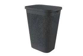 Curver Pure tmavo šedý / Kôš na bielizeň s vekom / 55 l / Recyklovaný plast (263505)