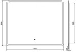 MEXEN - Zusa zrkadlo s osvetlením 120 x 80, LED 600 9808-120-080-611-00