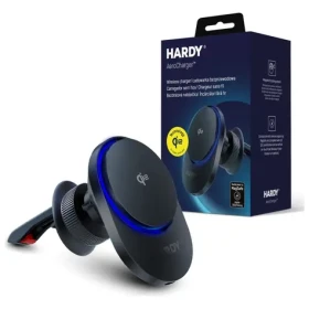 3mk HARDY AeroCharger držiak na telefón do auta s indukčnou nabíjačkou 15W MPP Qi2 čierna (5903108646536)