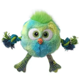 Dog Fantasy Hračka - Monsters kura pískacie s povrazmi a uzlami modrá 15cm (454-307181)