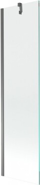 MEXEN/S - Next vaňová zástena FIX 50 x 150, transparent, grafit metal 895-050-000-00-00-95