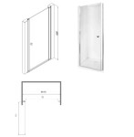 BESCO - Bezrámové sprchové dvere SINCO - Farba rámu zásteny - Hliník chróm, Rozmer A - 90, Smer zatváranie - Univerzálny Ľavé / Pravé, Výplň - Číre bezpečnostné sklo - 6 mm, Výška - 195 BCSIN90