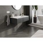 MEXEN/S - Rivel kúpeľňová skrinka 100 cm s umývadlom Otis, 1 šuplík, reliéf, grafit mat/biela mat 91A20-10023-1-BF66-W18M01