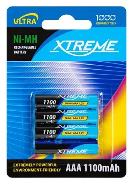 Xtreme AAA (R03) / Nabíjacie batérie / Ni-MH / 1100 mAh / 4 ks (82-602#)