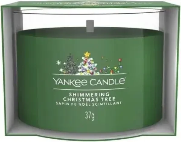 Yankee Candle votívna sviečka plnená v skle SHIMMERING CHRISTMAS TREE (5038581155241)