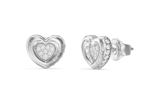 Guess Srdiečkové náušnice s kryštálmi LOVE JUBE05466JWRHT/U