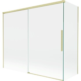 MEXEN/S - Rox vaňová zástena 2-krídlová posuvná 180 + 90 x 150, transparent, zlatá kartáčovaná 8C9-180-090-55-00