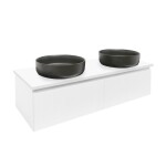 Kúpeľňová skrinka s krycou doskou SAT Evolution 118x30x44, 8 cm biela mat SATEVO120WMD SATEVO120WMD