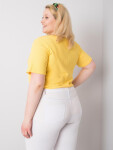 Žlutá pruhovaná halenka plus velikosti 2XL