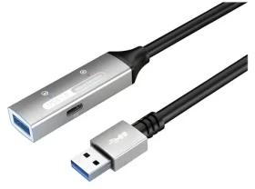 PremiumCord USB 3.2 repeater 15m / Predlžovací kábel / Male-Female / 5Gbps / Aluminium (ku3rep15al)
