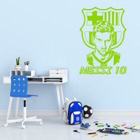 Veselá Stena Samolepka Lionel Messi 10 Farba: zelená, Veľkosť: 100 x 70 cm