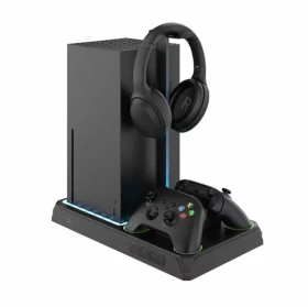 FIXED Multifunkčná stanica pre Xbox Series X a S s odvetrávaním a nabíjaním pre dva ovládače Xbox čierna (FIXXB-MCS-BK)