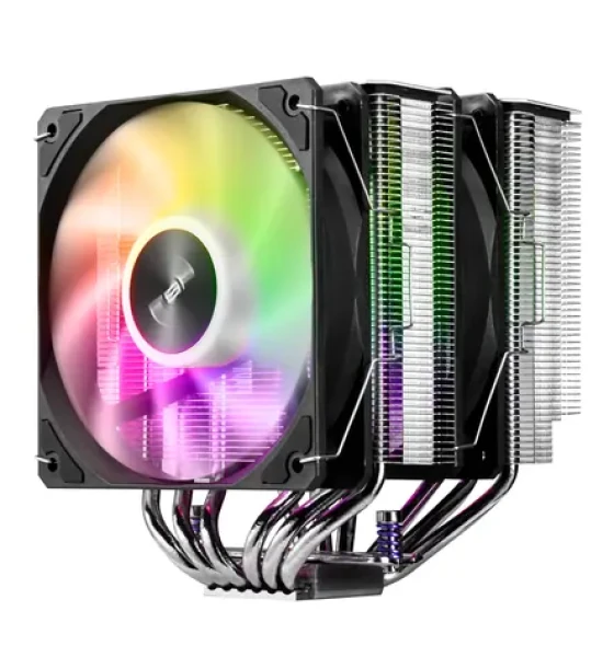 Fortron MP7 Dual ARGB čierna / Chladič CPU / vzduchový / 2× 120mm ARGB FDB / Intel LGA 1851/1700/1200 / AMD AM5/AM4 (POO0000015)