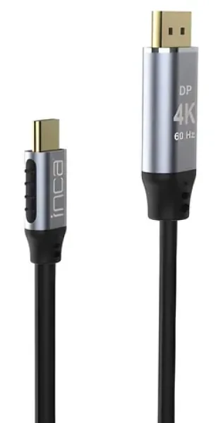 INCA ITCD-20 čierna, strieborná / Adaptér / USB-C - HDMI / 4K 60Hz / 2 m / pozlátené konektory (ITCD-20)