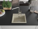 MEXEN/S MEXEN/S - Milo granitový drez 1-miska vrátane batérie Flora, béžová 6505-69-670401-00