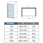H K - Sprchové otočné dvere MONO D1 80 × 185 – číre sklo, chróm SE-MONOD180