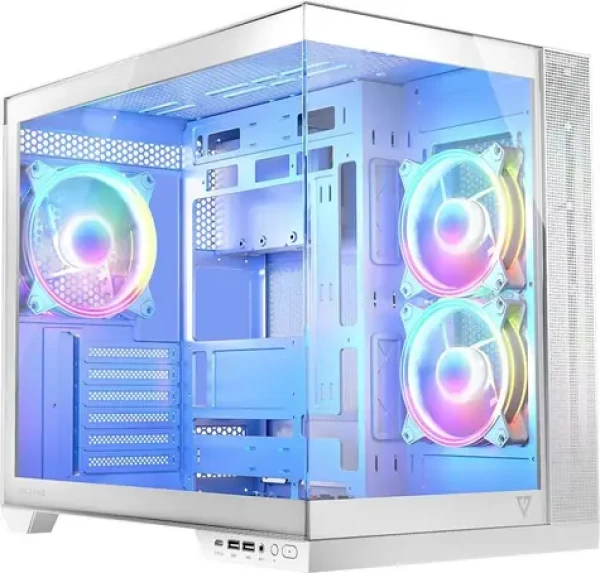 Modecom Volcano Panorama Apex ARGB 3F biela / Skriňa / mATX / Mini-ITX / 1x USB-C / ARGB / bez zdroja (AT-PANORAMA-3F-ARGB-20-000000-0002)