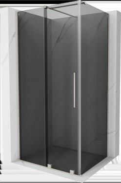 MEXEN/S - Velár sprchovací kút, posuvné dvere 100 x 85, grafit, nikel kartáčovaný 871-100-085-41-97