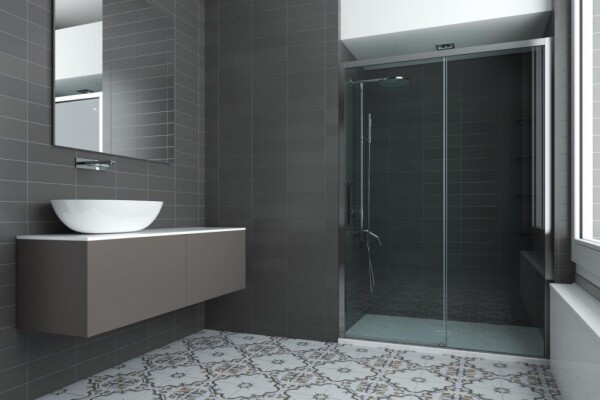 FORTE - Sprchové dvere URBAN ESSENCE N1FS - Farba rámu zásteny - Hliník ossidato, Rozmer A - 150, Smer zatváranie - Pravé (DX), Výplň - Číre bezpečnostné sklo - 6 mm BEN15DXA1