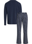 Pánske pyžamo L/S PANT SET 000NM2184E GVB tm. modré Calvin Klein