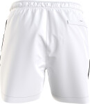 Pánske plavky Medium Drawstring Swim Shorts Logo Tape KM0KM00741YCD biela Calvin Klein