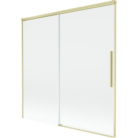 MEXEN/S - Rox vaňová zástena 2-krídlová posuvná 160 x 150, transparent, zlatá kartáčovaná 8C9-160-001-55-00