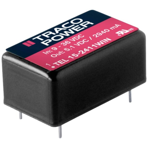 TracoPower TEL 15-2411WIN DC / DC menič napätia 5.1 V/DC 2.9 A 15 W; TEL 15-2411WIN
