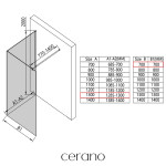 CERANO - Sprchová zástena Walk-in Onyx Corner Round Ľ/P - 8 mm - okrúhla vzpera - čierna matná, bronzové sklo - 130x70x200 CER-688621