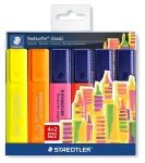 Staedtler Textsurfer Classic / Zvýrazňovač / sada 6 ks (4+2) / šírka stopy 1-5 mm (364 SWP6P)