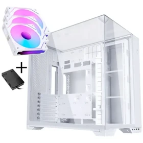 Lian Li O11 Vision Compact biela + 3× UNI FAN SL-INF 120 mm / PC skriňa / Mid Tower / Tempered Glass / ARGB (GABU-751)