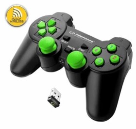 Esperanza EGG108G Gladiátor čierno-zelená / bezdrôtový gamepad / vibračný systém / pre PC a PS3 (EGG108G)