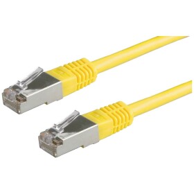 Roline 21.15.0332 RJ45 sieťové káble, prepojovacie káble CAT 5e S/FTP 1.00 m žltá dvojžilový tienený, pozlátené kontakty 1 ks; 21.15.0332