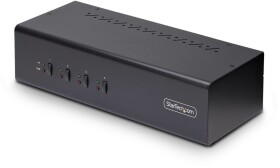 StarTech StarTech.com 4-Port Dual-Monitor DisplayPort KVM Switch, 4K 60Hz, 2x USB 5Gbps Hub Ports, 2x USB 2.0 HID Ports, Hotkey and Push-Button Switching, TAA Compliant - 3.5mm Audio, HDCP (P4DD46A2-KVM-SWITCH) - KVM-/Audio-Switch - 4 x KVM/Audio/USB...