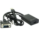 MicroConnect Converter s USB a audio jackom VGA (M) - HDMI (F) čierna (MONGGHDMI)