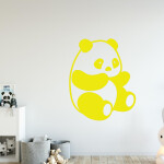 Veselá Stena Samolepka Roztomilá panda Farba: zelená, Veľkosť: 80 x 64 cm