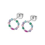 Lotus Silver Strieborné náušnice pre ženy trblietavý krúžok LP3246-4 / 1