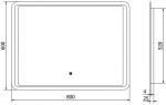 MEXEN - Zusa zrkadlo s osvetlením 80 x 60, LED 600 9808-080-060-611-00
