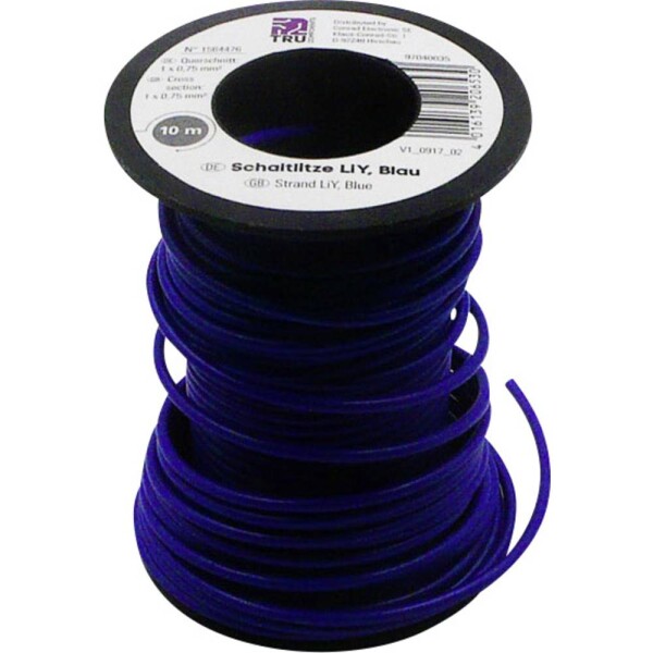 TRU COMPONENTS 1564476 opletenie / lanko, LiY, 1 x 0.75 mm², modrá, 10 m; 1564476