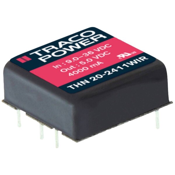 TracoPower THN 20-7213WIR DC / DC menič napätia 15 V/DC 1.33 A 20 W; THN 20-7213WIR