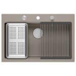 Quadron - Granitový drez MARC 110 WORKSTATION Beige Zlatá zátka ZLE-09046