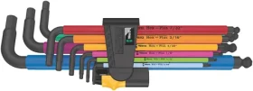 WERA 950/9 Hex-Plus Multicolour Imperial 2 Sada zástrčných kľúčov / palcová / BlackLaser / 9 dielny (05022640001)