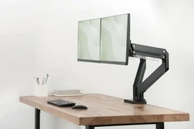 Digitus DA-90427 / Stolný držiak pre 2 monitory / plynová pružina / VESA 75x100 / 15-35" / 2x15 kg (DA-90427)